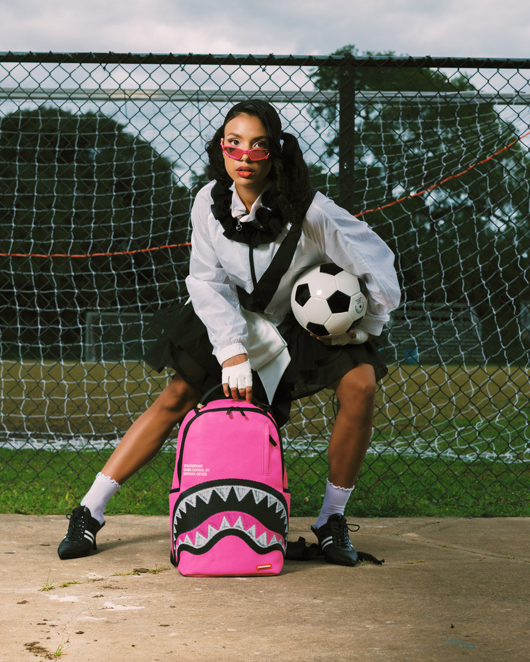 SHARK CENTRAL EMBROIDERED EFFECT BACKPACK