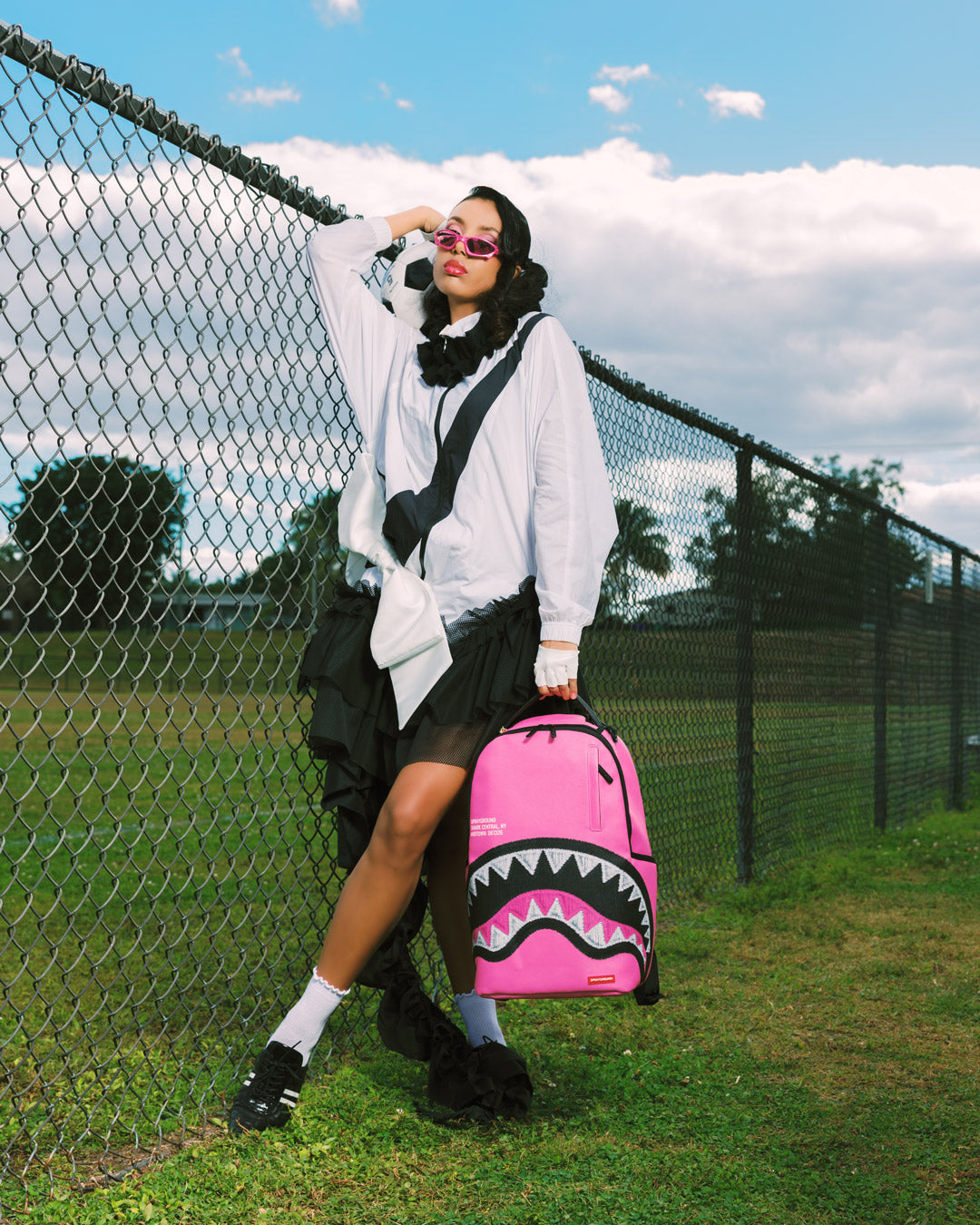 SHARK CENTRAL EMBROIDERED EFFECT BACKPACK
