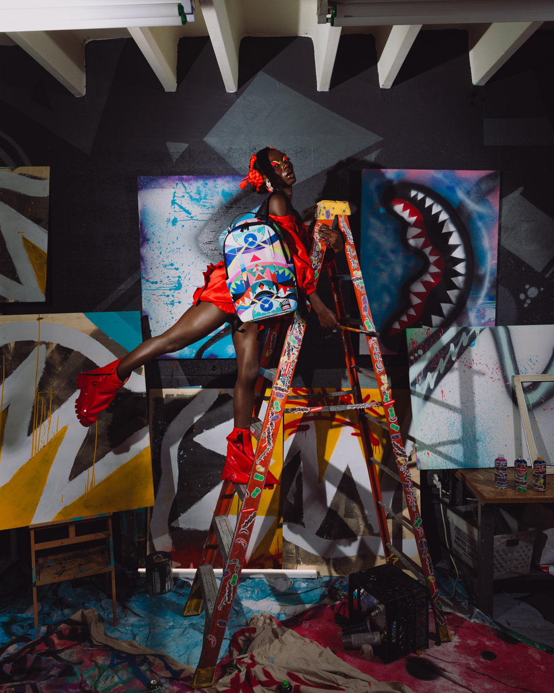 WYNWOOD WALLS COLLAB ELLE STREET ART B BALL COURT BACKPACK