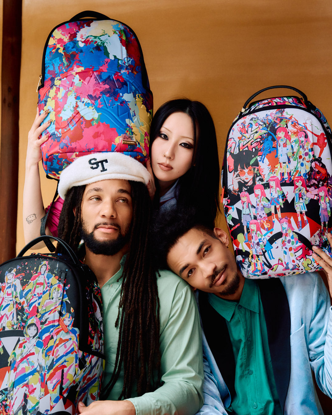 COLLABORATION HIDEKI SAIJO ABSTRACT FLOW BACKPACK