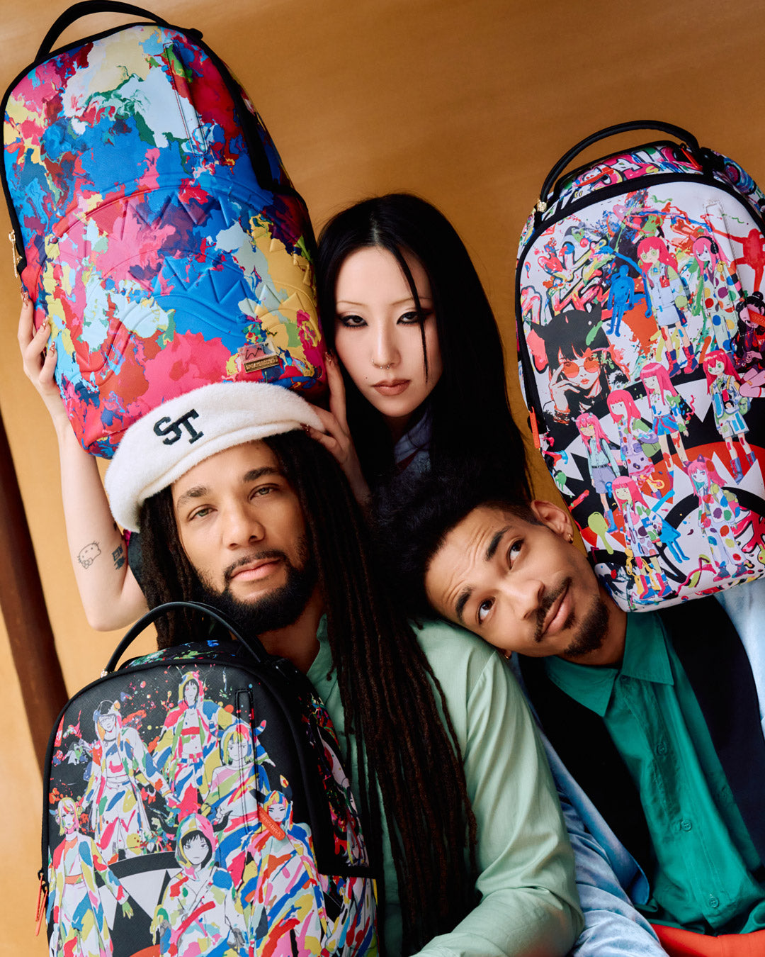 COLLABORATION HIDEKI SAIJO ABSTRACT FLOW BACKPACK