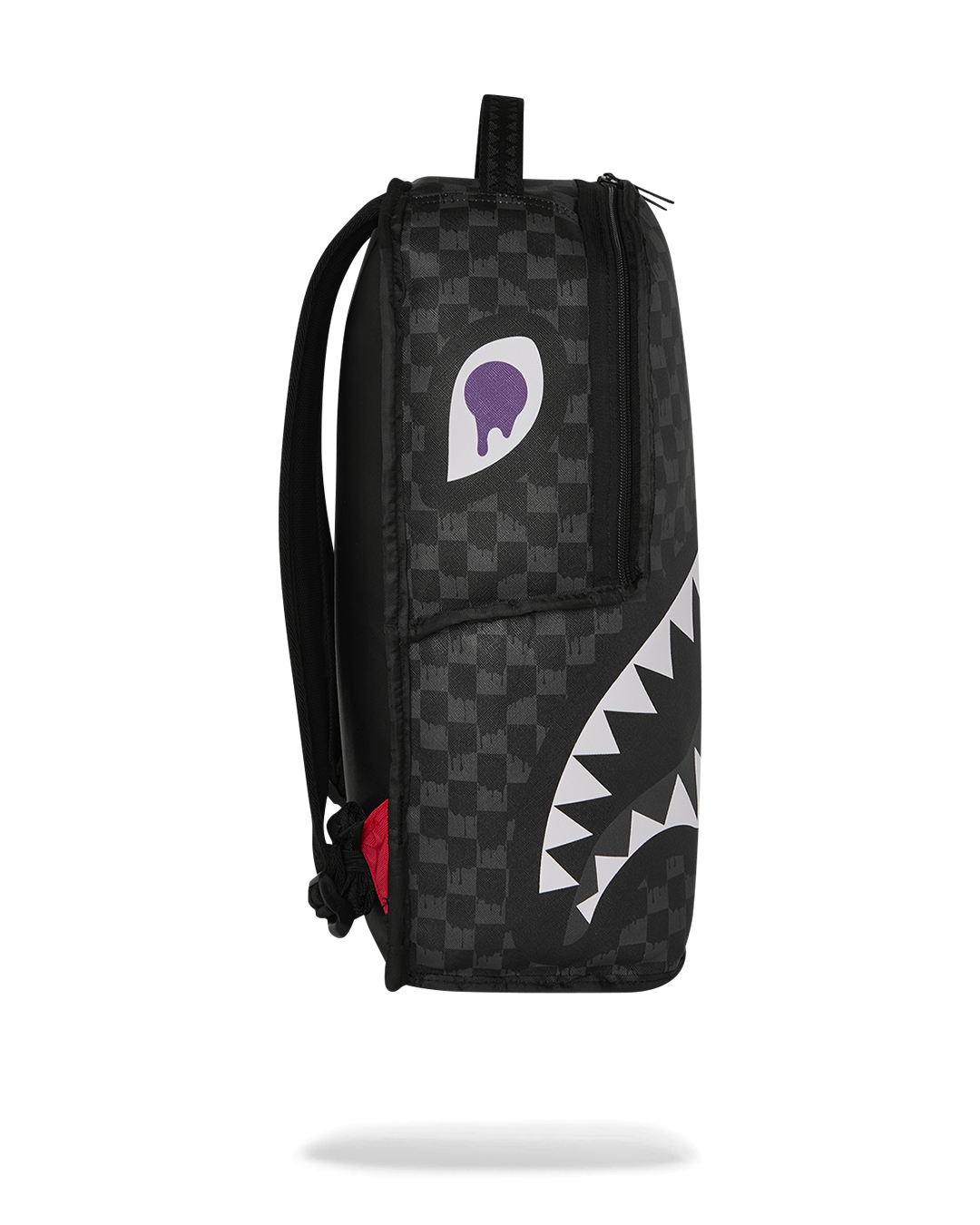 REVERSE MODE - PURPLE VELOUR TO BLACK CHECK BACKPACK