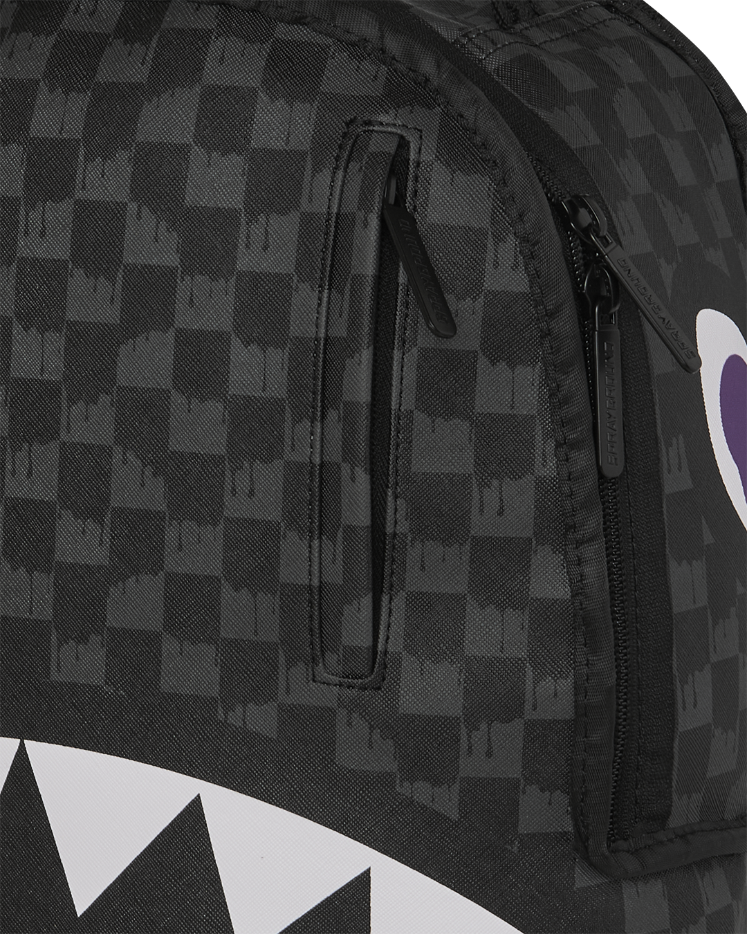 REVERSE MODE - PURPLE VELOUR TO BLACK CHECK BACKPACK