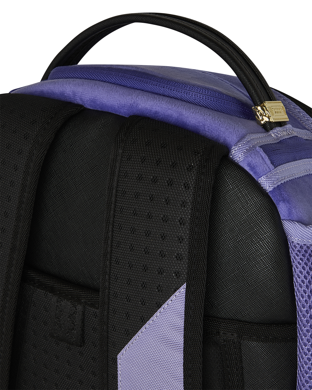 REVERSE MODE - PURPLE VELOUR TO BLACK CHECK BACKPACK