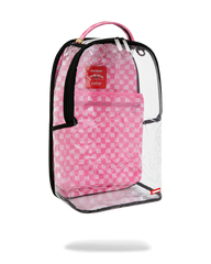 CLEAR DLX BACKPACK - CHECKED OUT (PINK DRIP)