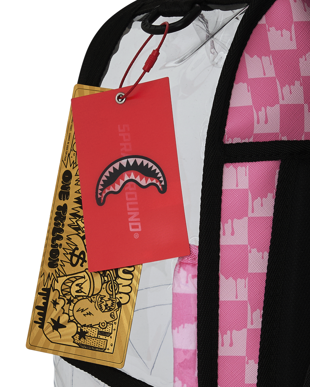 CLEAR DLX BACKPACK - CHECKED OUT (PINK DRIP)