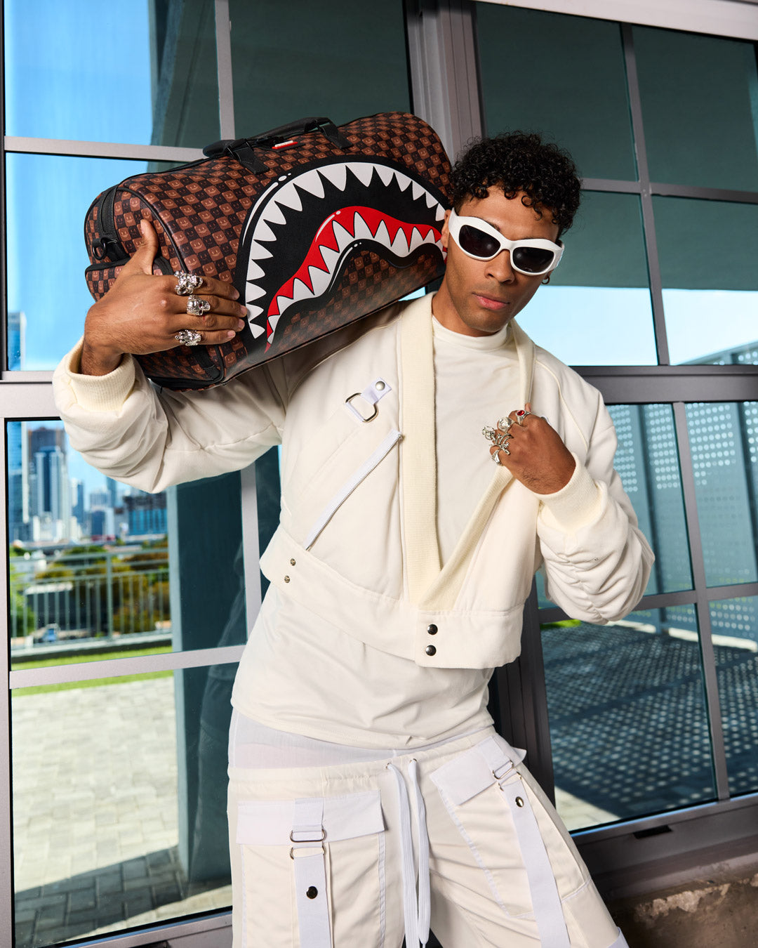 SHARKS IN PARIS GRIN & GRIND DUFFLE