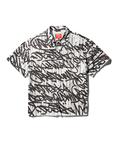 GRAFFITI SHORT SLEEVE BUTTON FRONT SHIRT